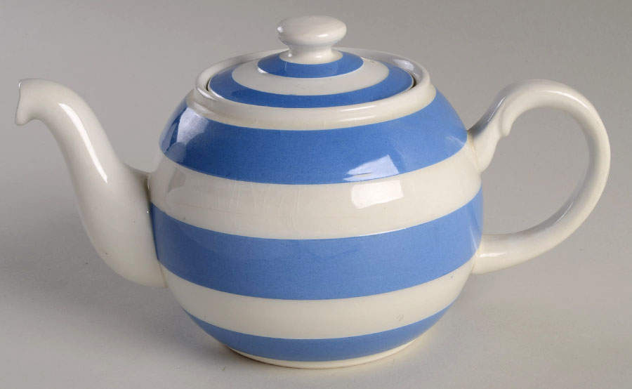 Cornish Blue White (Shield and TG Green) Mini Teapot & Lid by T G Green (England)-1
