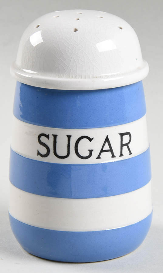 Cornish Blue White (Shield and TG Green) Sugar Shaker by T G Green (England)-1