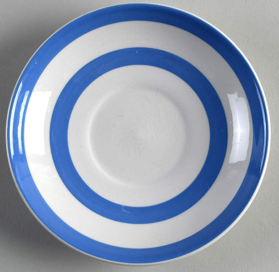 Cornish Blue White (Shield and TG Green) Saucer for Flat Cup by T G Green (England)-1