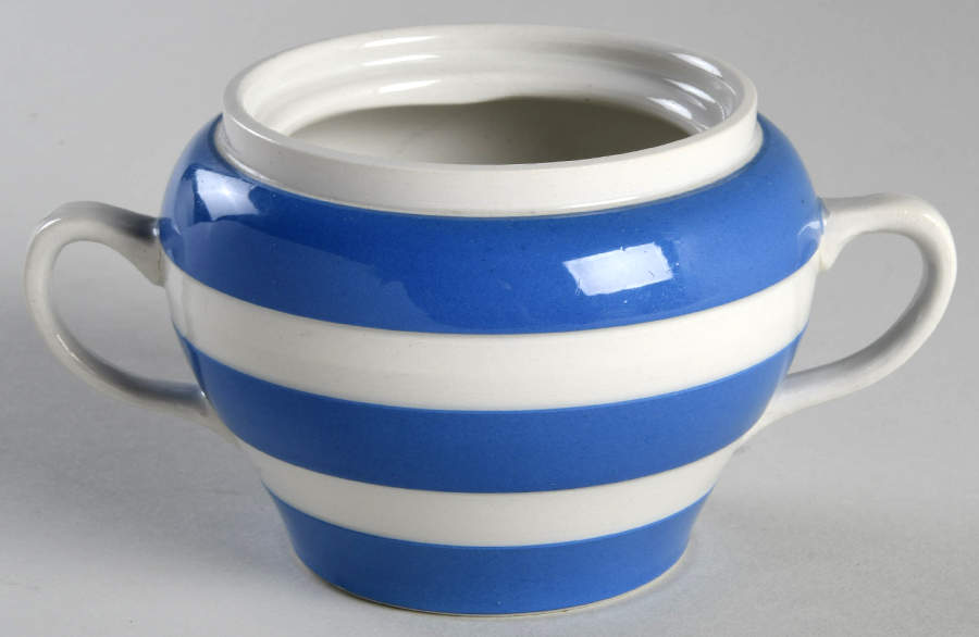 Cornish Blue White (Shield and TG Green) Sugar Bowl No Lid by T G Green (England)-1