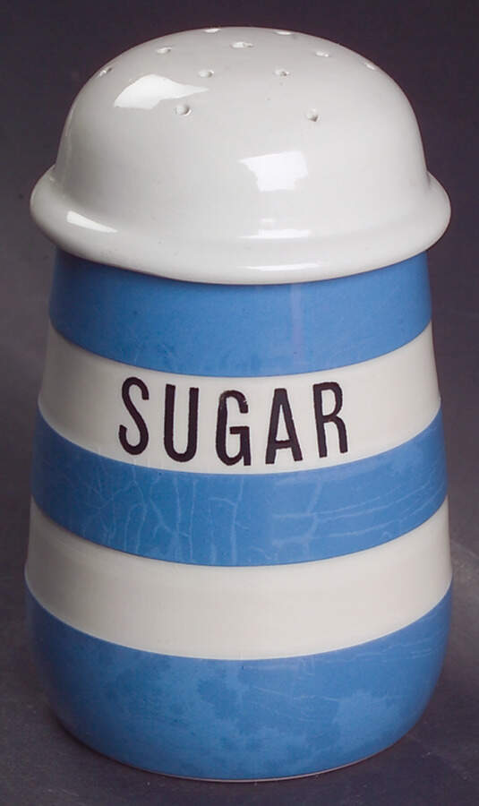 Cornish Blue White (Shield and TG Green) Sugar Shaker by T G Green (England)-1