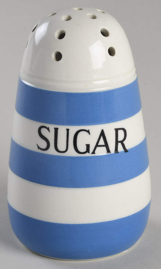 Cornish Blue White (Shield and TG Green) Sugar Shaker by T G Green (England)-1