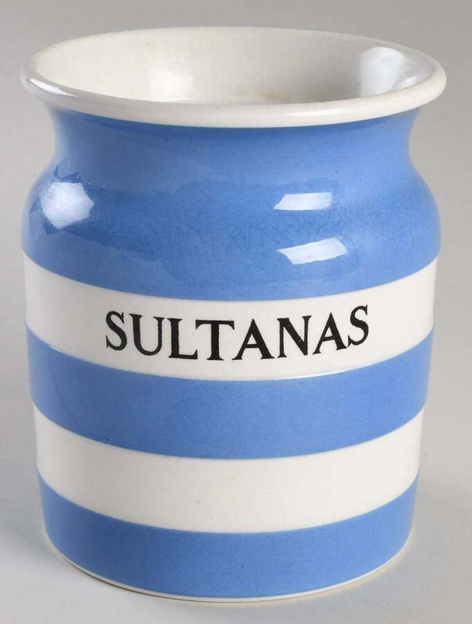 Cornish Blue White (Shield and TG Green) Sultanas Household Box No Lid by T G Green (England)-1