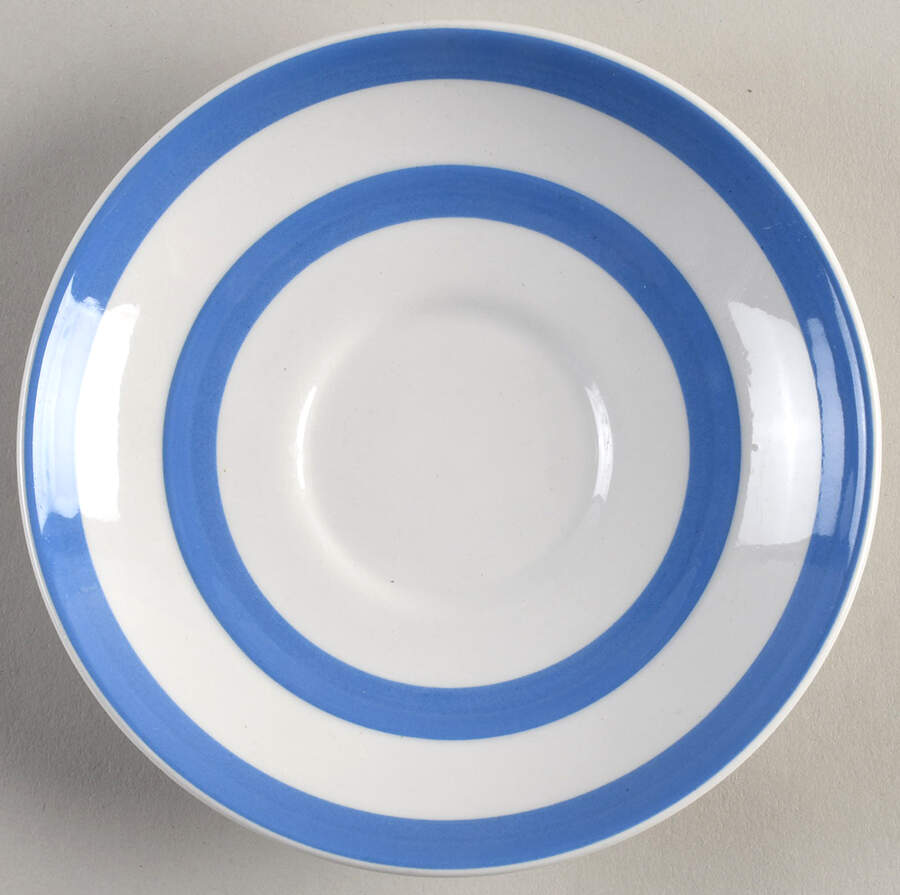 Cornish Blue White (Shield and TG Green) Saucer for Flat Cup by T G Green (England)-1