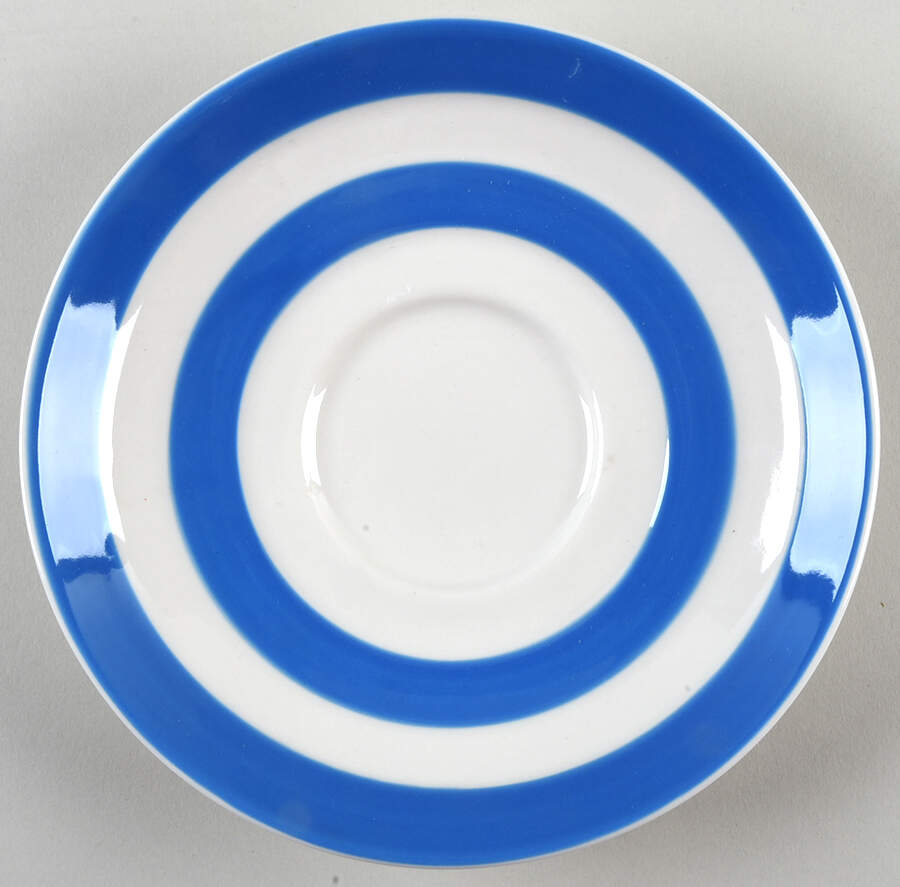 Cornish Blue White (Shield and TG Green) Saucer for Flat Cup by T G Green (England)-1