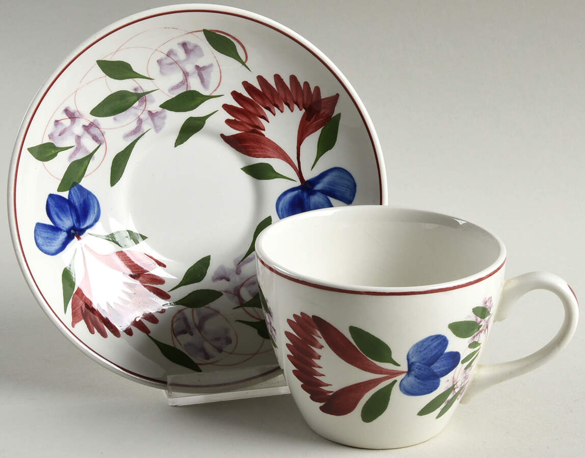 Oakville Flat Cup & Saucer Set by T G Green (England)-1