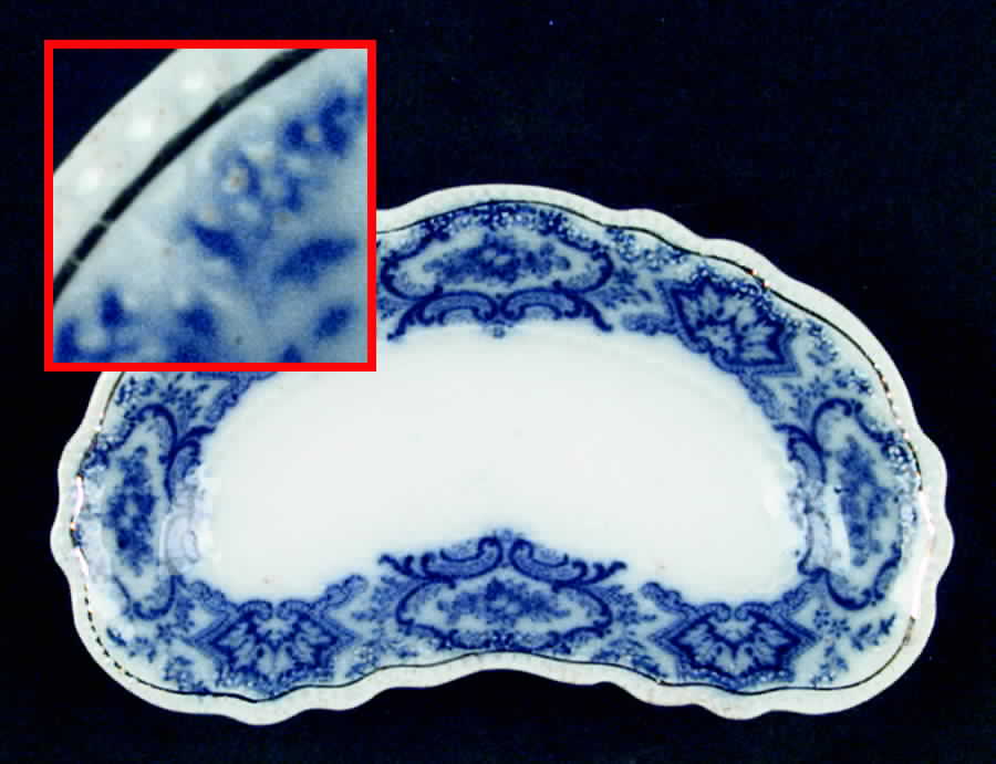 Alaska (Flow Blue, Gold Ring) Bone Dish by Grindley-1