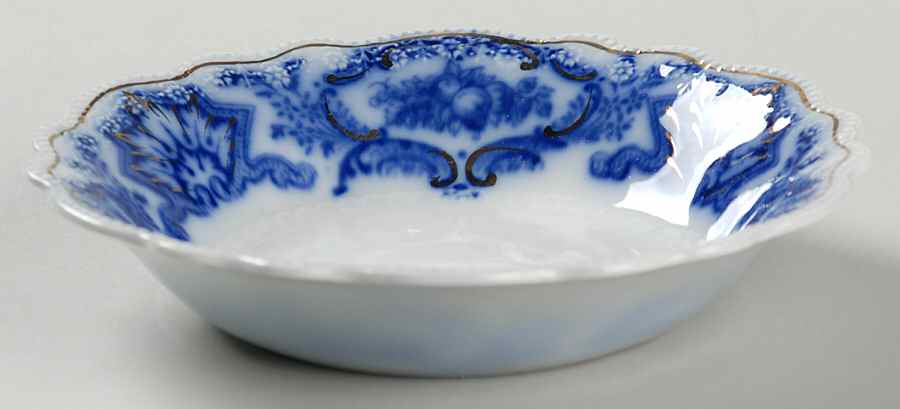 Alaska (Flow Blue, Gold Ring) Fruit/Dessert (Sauce) Bowl by Grindley-1