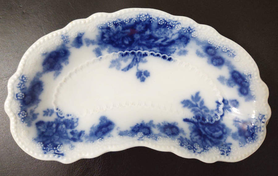 Albany (Flow Blue) Bone Dish by Grindley-1