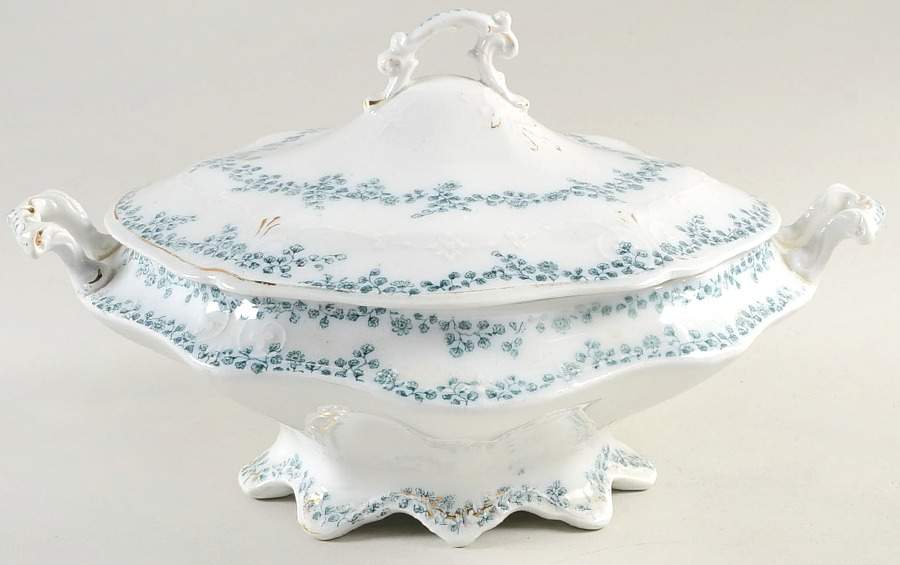 Aldine (Flow Blue) Small Round Covered Vegetable by Grindley-1