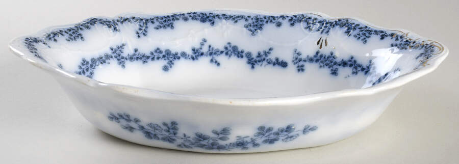 Aldine (Flow Blue) 10" Oval Vegetable Bowl by Grindley-1