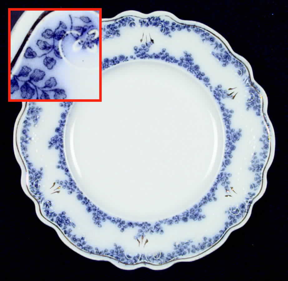 Aldine (Flow Blue) Bread & Butter Plate by Grindley-1