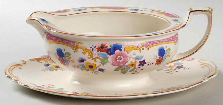 The Annabelle Gravy Boat with Attached Underplate by Grindley-1