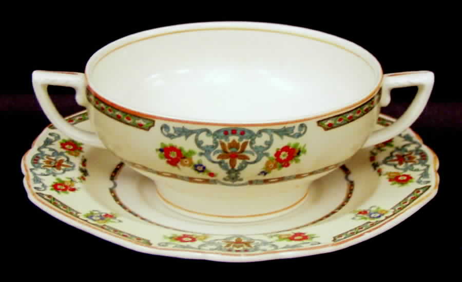 The Arcadia Flat Cream Soup Bowl & Saucer Set by Grindley-1