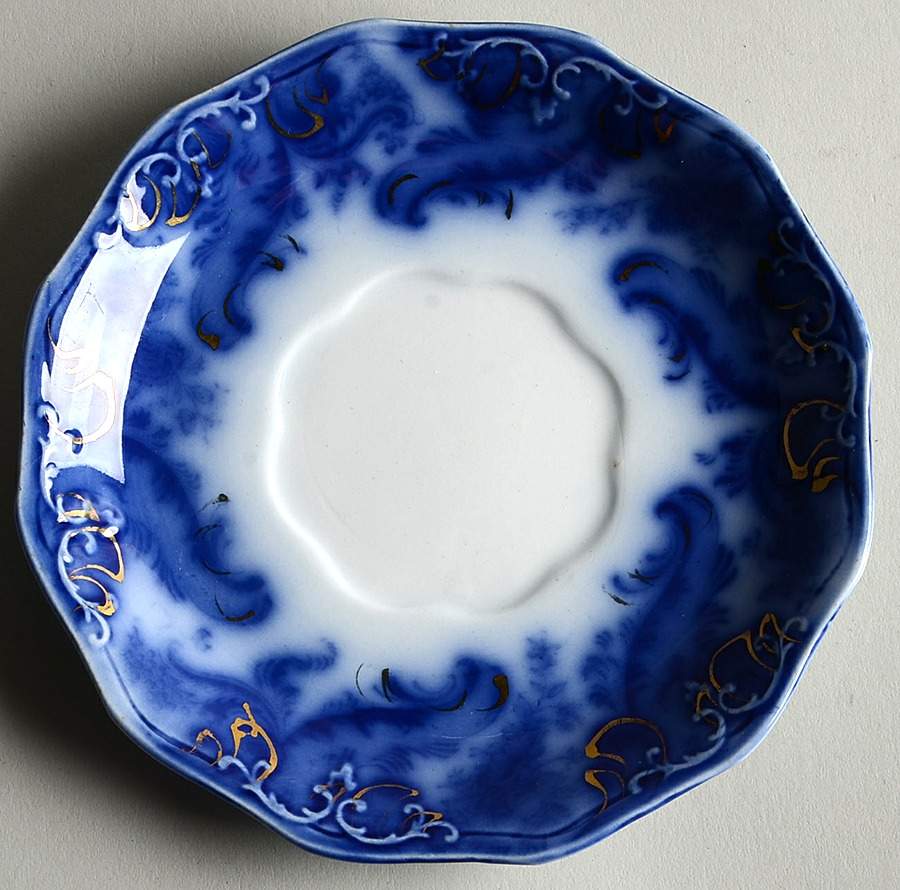 Argyle (Flow Blue) Saucer by Grindley-1