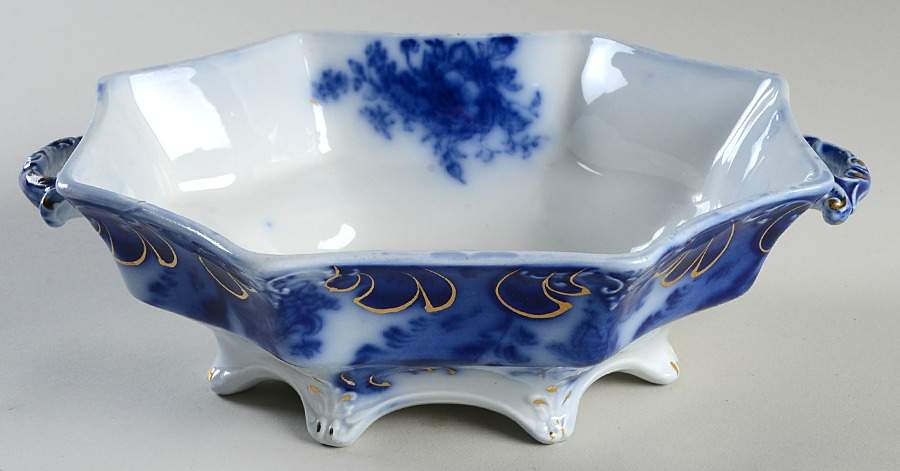 Argyle (Flow Blue) Round Vegetable No Lid by Grindley-1