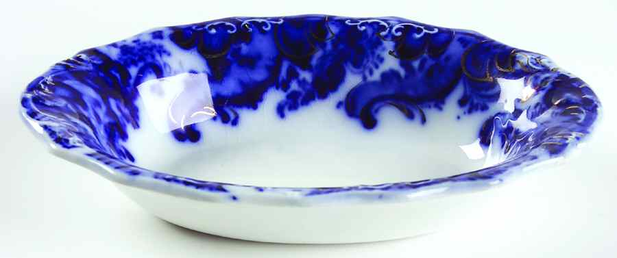 Argyle (Flow Blue) Oval Fruit/Dessert Bowl by Grindley-1