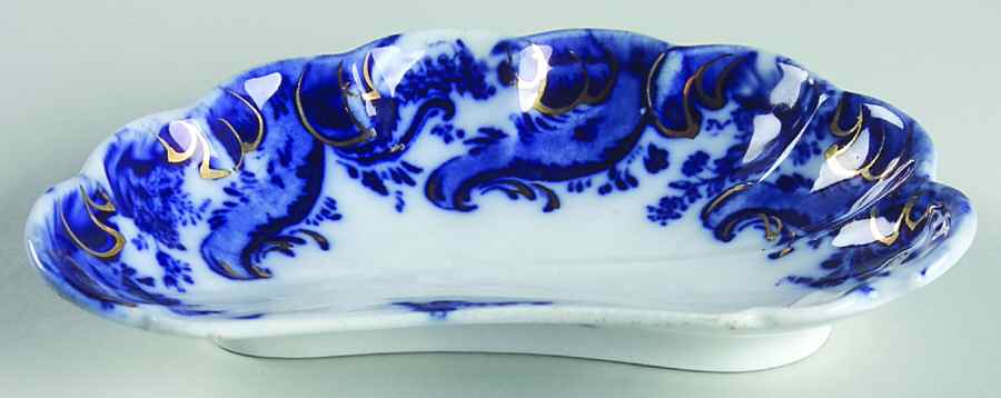 Argyle (Flow Blue) Bone Dish by Grindley-1
