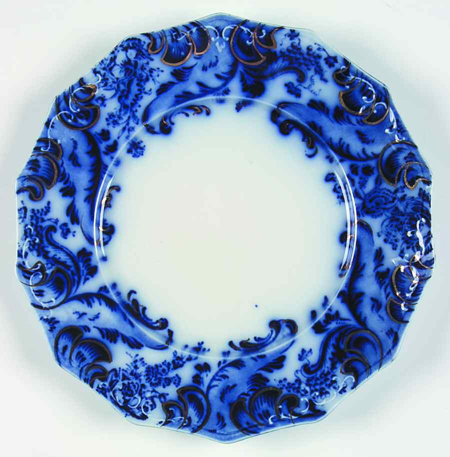 Argyle (Flow Blue) Luncheon Plate by Grindley-1