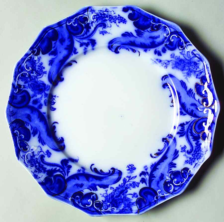 Argyle (Flow Blue) Salad Plate by Grindley-1
