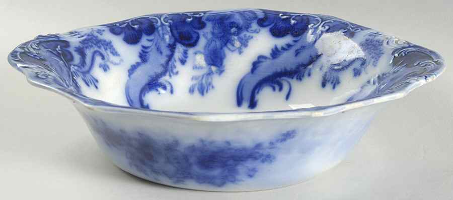 Argyle (Flow Blue) 9" Round Vegetable Bowl by Grindley-1