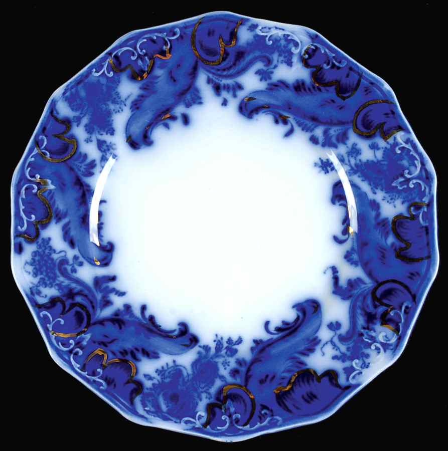 Argyle (Flow Blue) Dessert/Pie Plate by Grindley-1