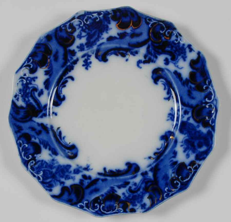 Argyle (Flow Blue) Small Bread & Butter Plate by Grindley-1