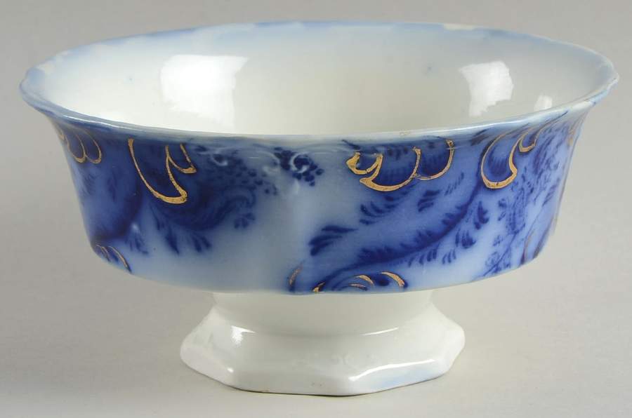 Argyle (Flow Blue) Cranberry Bowl by Grindley-1