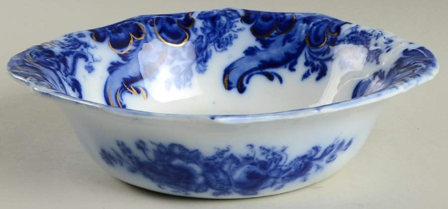 Argyle (Flow Blue) Bowl for Small Pitcher & Bowl Set by Grindley-1