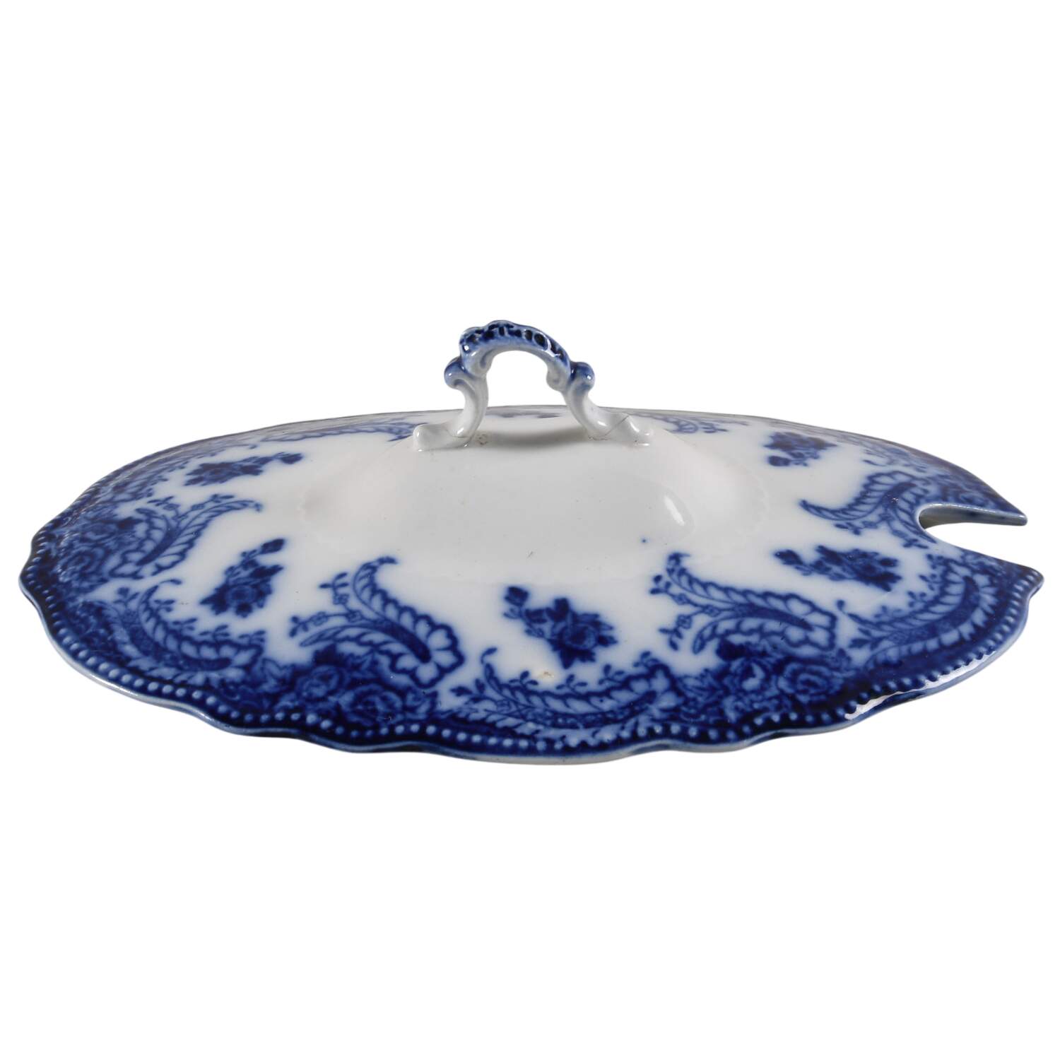 Ashburton (Flow Blue) Lid for Sauce Boat by Grindley-1