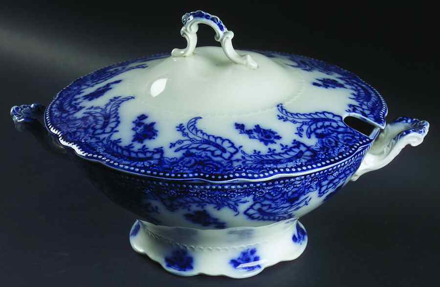 Ashburton (Flow Blue) Tureen &  Lid by Grindley-1