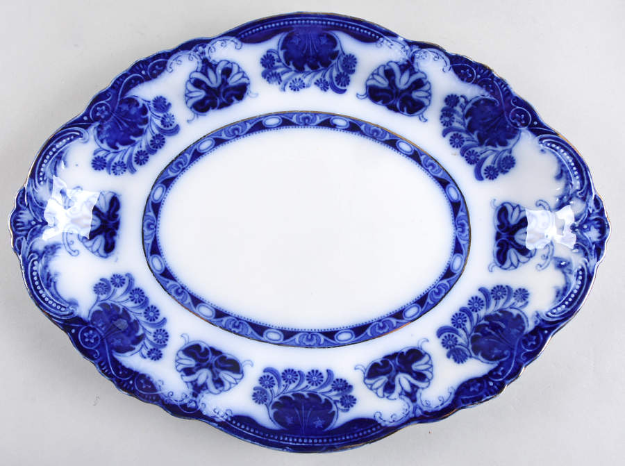 Baltic (Flow Blue) 14" Oval Serving Platter by Grindley-1