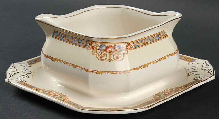 Barbara Gravy Boat with Attached Underplate by Grindley-1