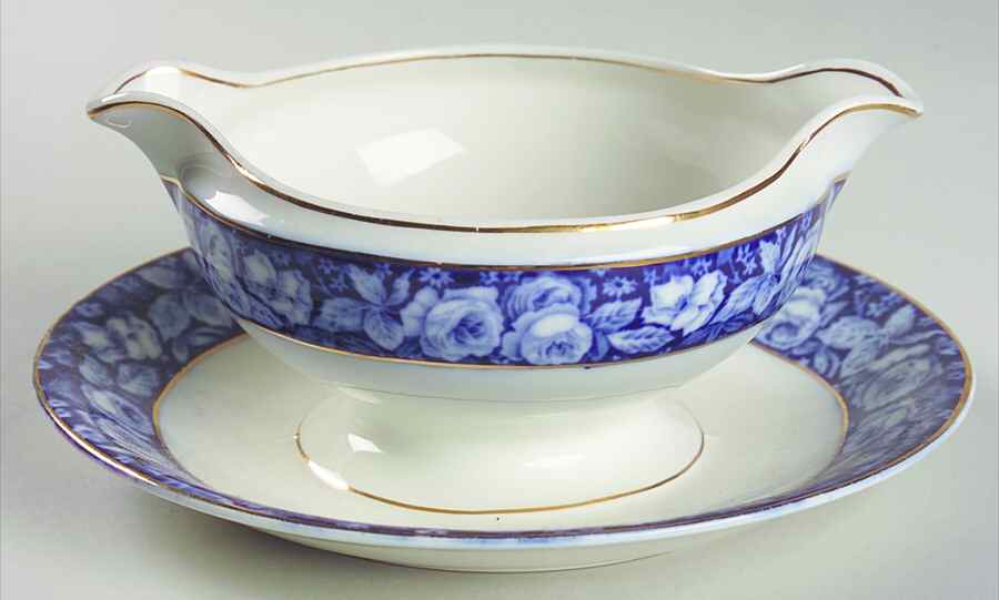 Beauty Roses Gravy Boat with Attached Underplate by Grindley-1