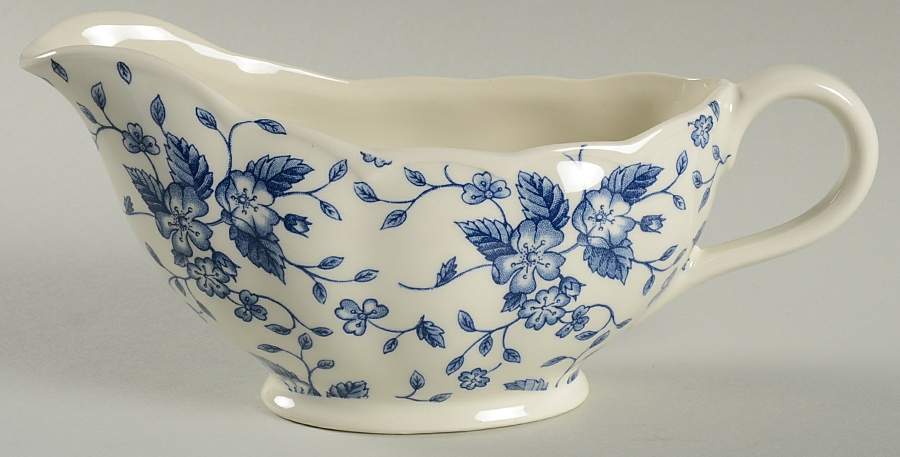 Bouquet Blue Gravy Boat by Grindley-1