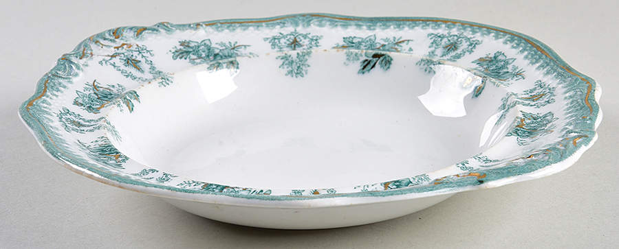 Brussels Green (Gold Trim) Round Butter No Lid by Grindley-1