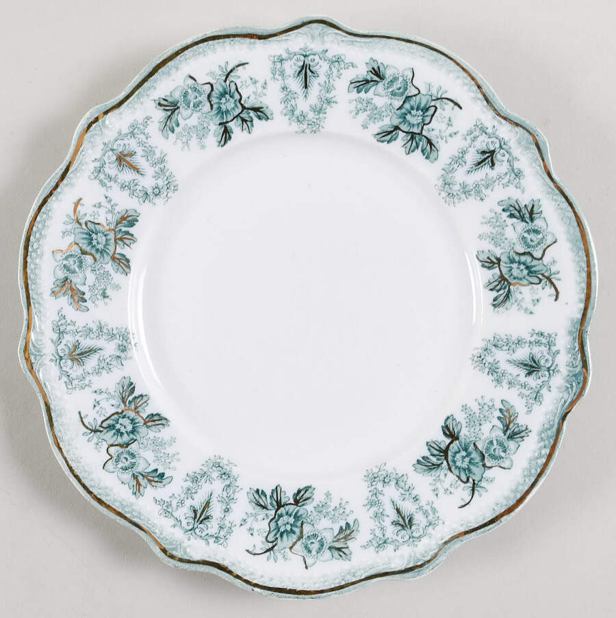 Brussels Green (Gold Trim) Salad Plate by Grindley-1