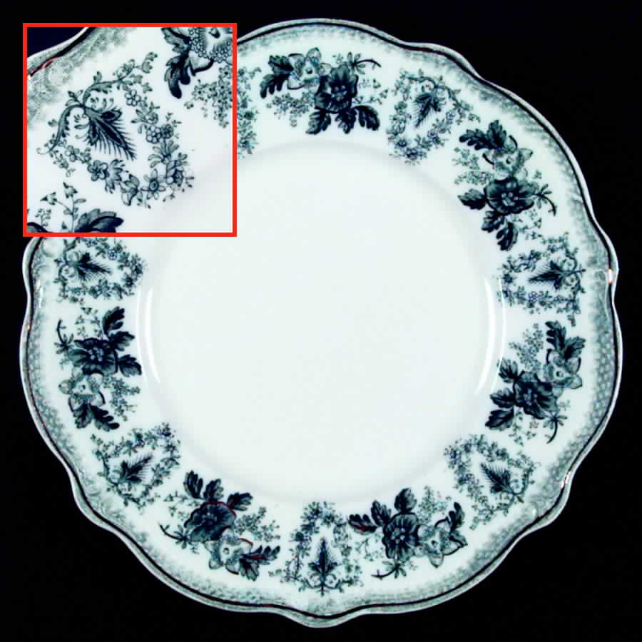 Brussels Green (Gold Trim) Dinner Plate by Grindley-1