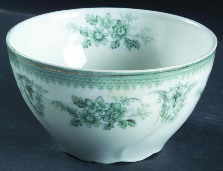 Brussels Green (Gold Trim) Cranberry Bowl by Grindley-1