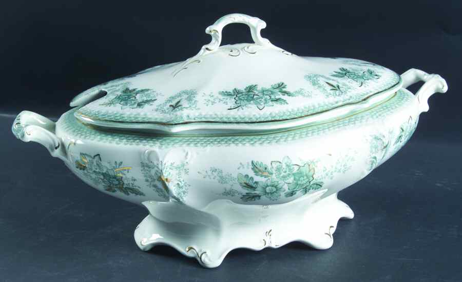 Brussels Green (Gold Trim) Tureen &  Lid by Grindley-1