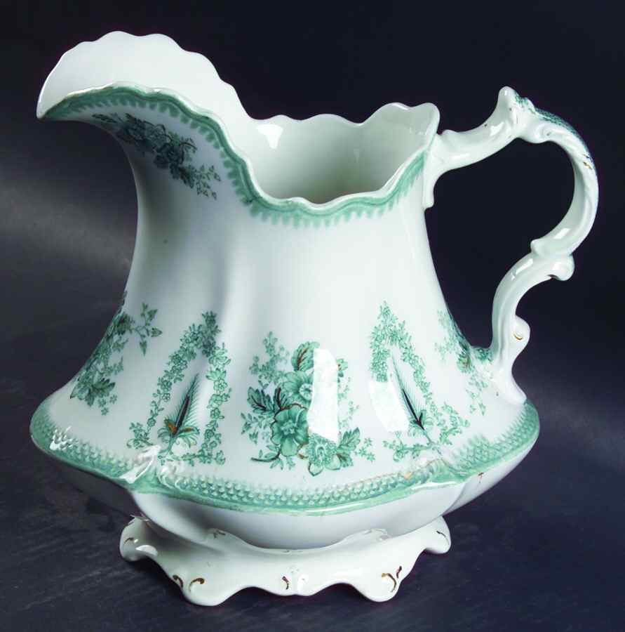 Brussels Green (Gold Trim) 64 Oz Pitcher by Grindley-1