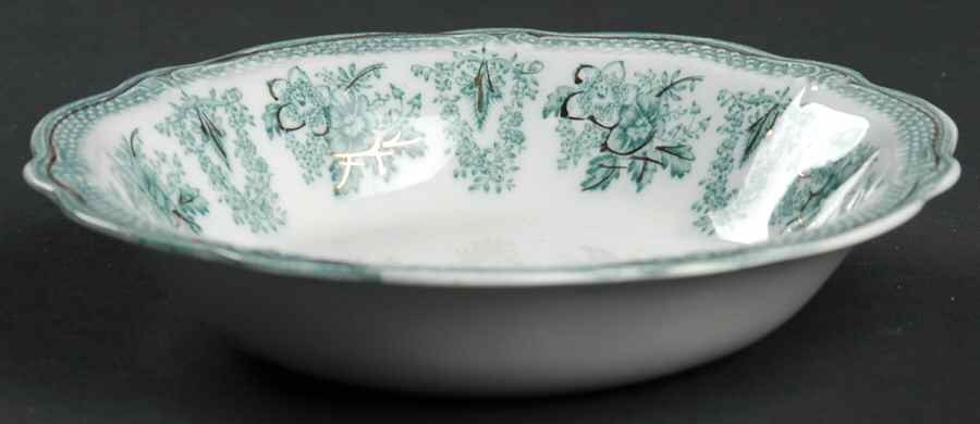 Brussels Green (Gold Trim) Fruit/Dessert (Sauce) Bowl by Grindley-1