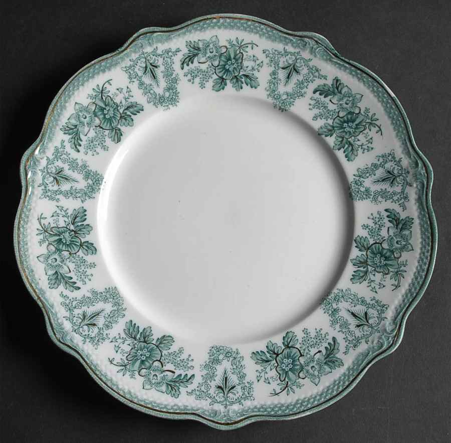 Brussels Green (Gold Trim) Luncheon Plate by Grindley-1