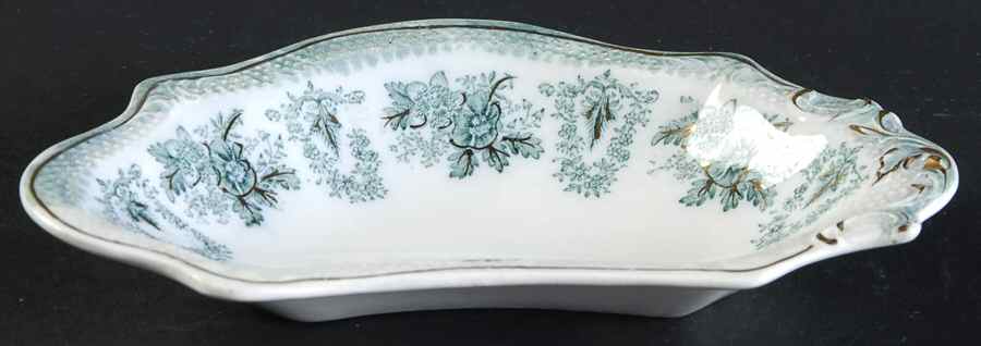 Brussels Green (Gold Trim) Bone Dish by Grindley-1