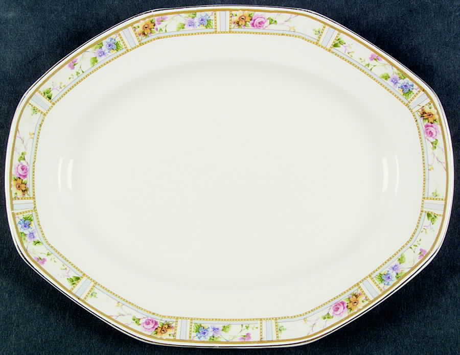 Carmona (Smooth Edge) 10" Oval Serving Platter by Grindley-1