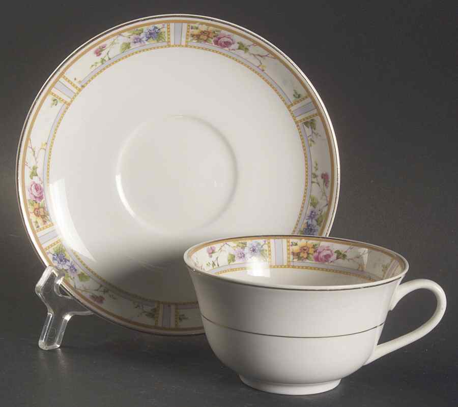 Carmona (Smooth Edge) Flat Cup & Saucer Set by Grindley-1