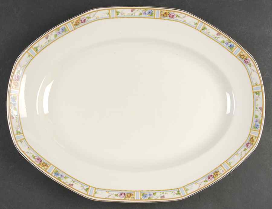 Carmona (Smooth Edge) 14" Oval Serving Platter by Grindley-1