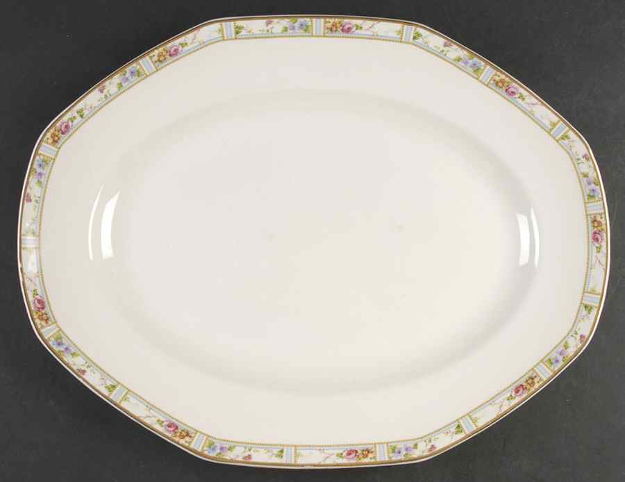 Carmona (Smooth Edge) 16" Oval Serving Platter by Grindley-1