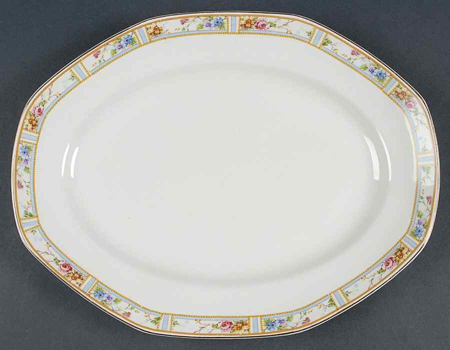 Carmona (Smooth Edge) 12" Oval Serving Platter by Grindley-1
