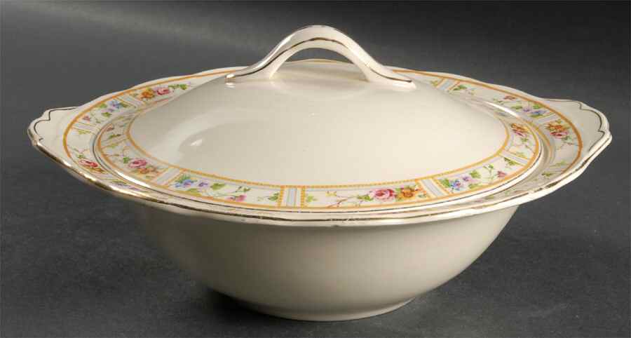 Carmona (Scalloped Edge) Round Covered Vegetable by Grindley-1